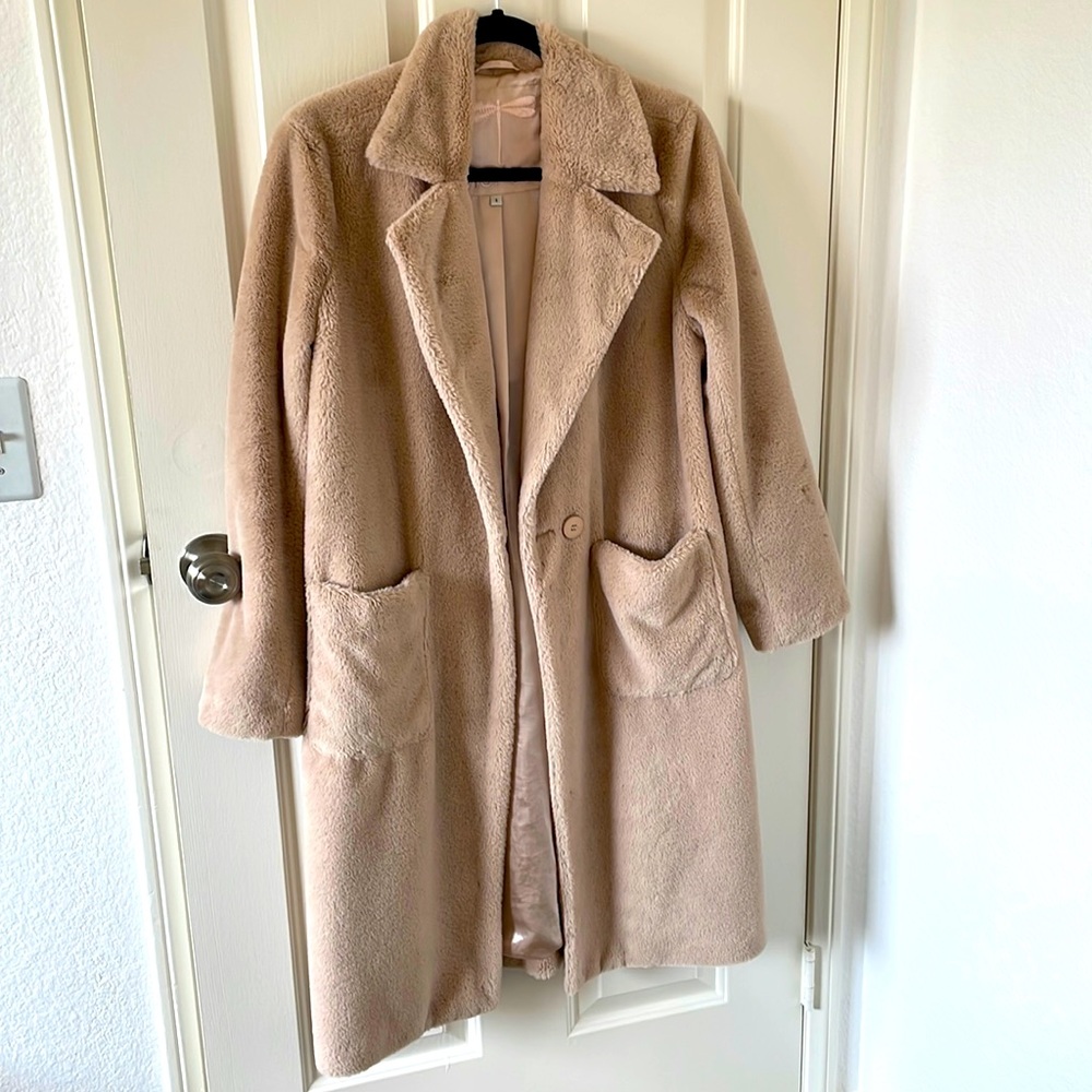 Tyler Boe Teddy Coat Style Midi Coat Light blush